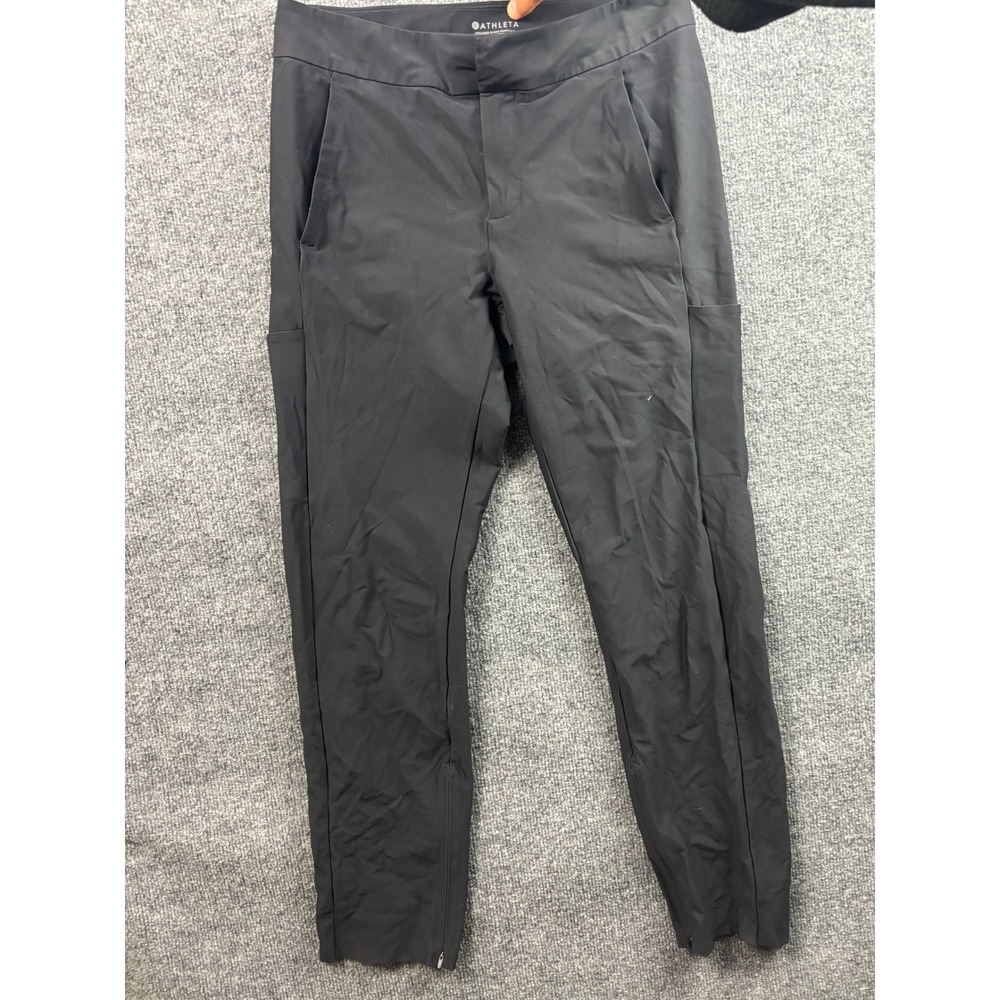Athleta Headlands Hybrid Cargo II Pants Womens 8 Black Ankle Zip Hiking Active